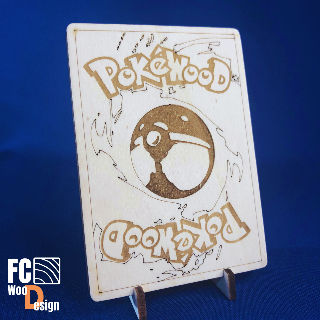 Pokémon card #001 -BULBIZARRE in 3D effect wood FR