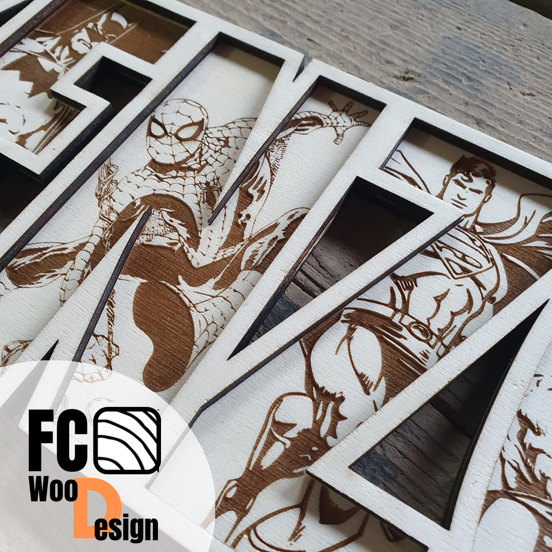 Custom relief text and engravings