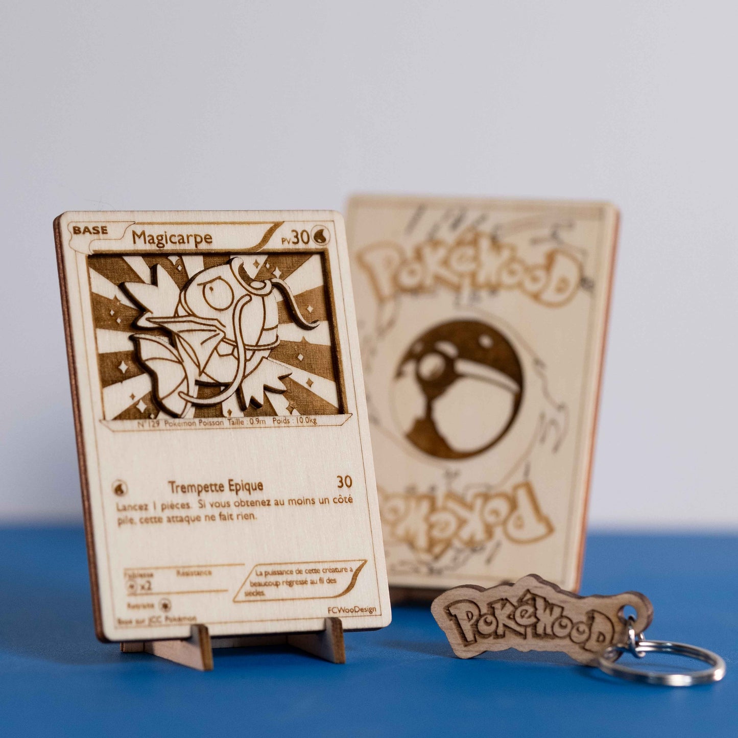 Carte PokéWooD en bois effet 3D