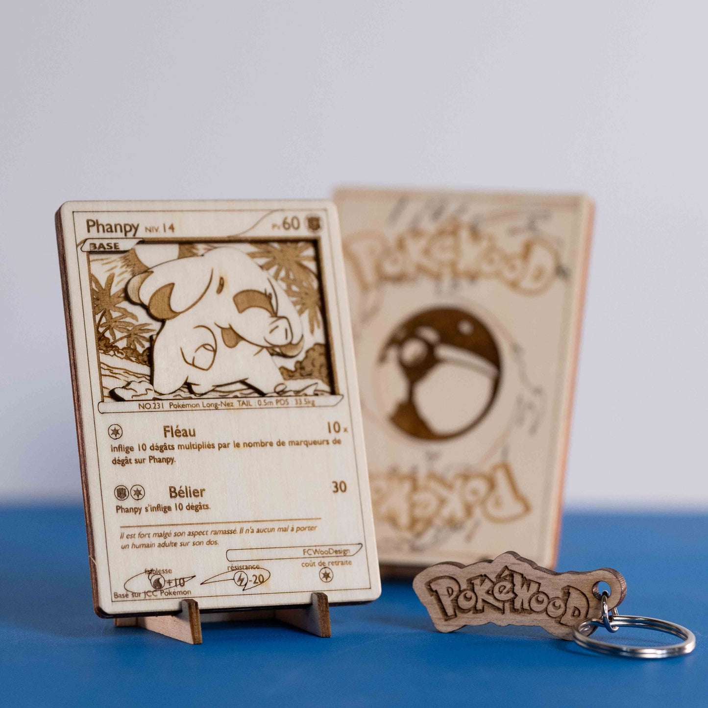 Carte PokéWooD en bois effet 3D