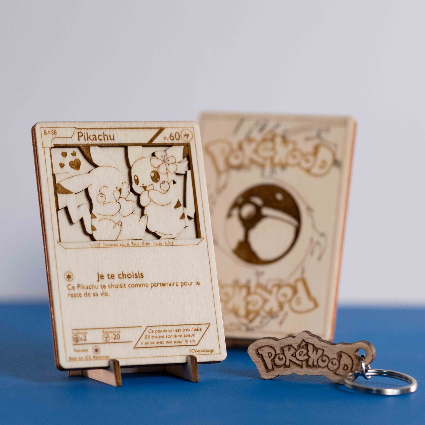 Carte PokéWooD en bois effet 3D