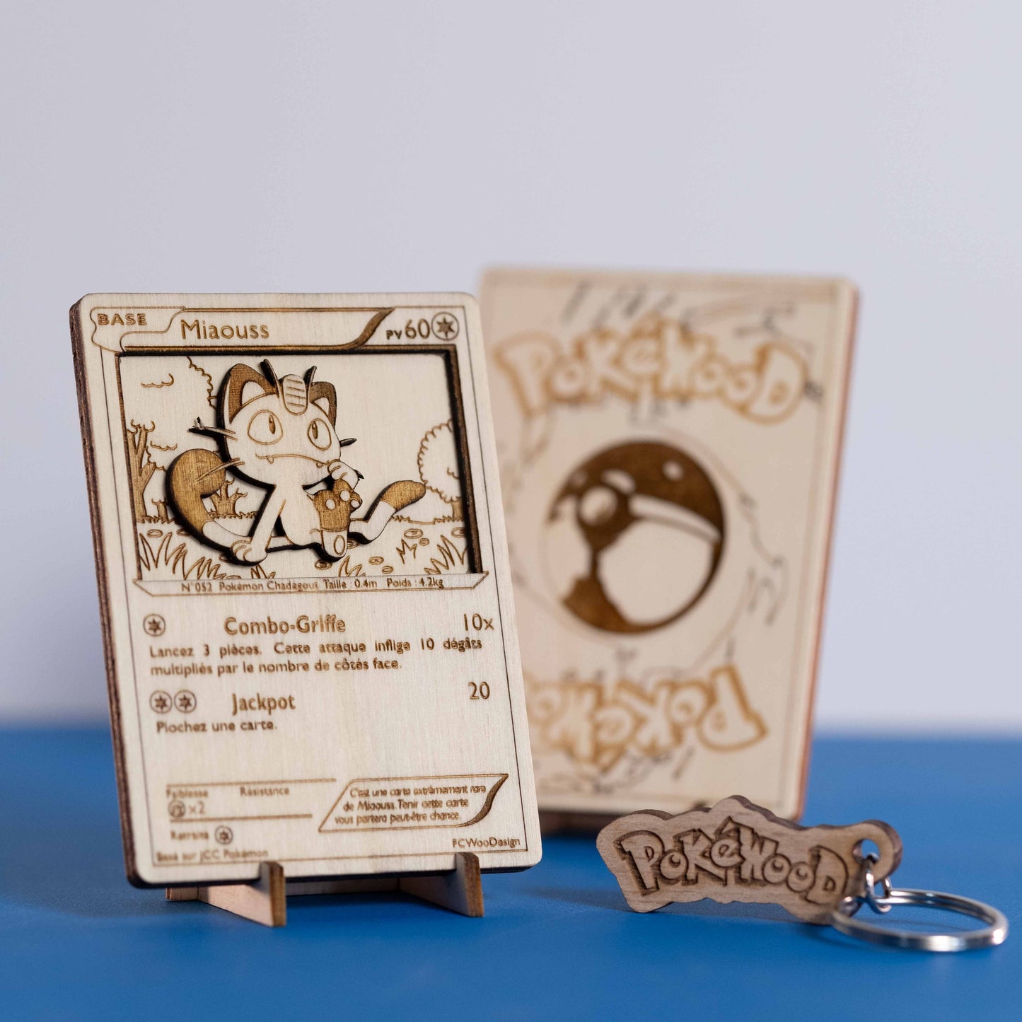 Carte PokéWooD en bois effet 3D