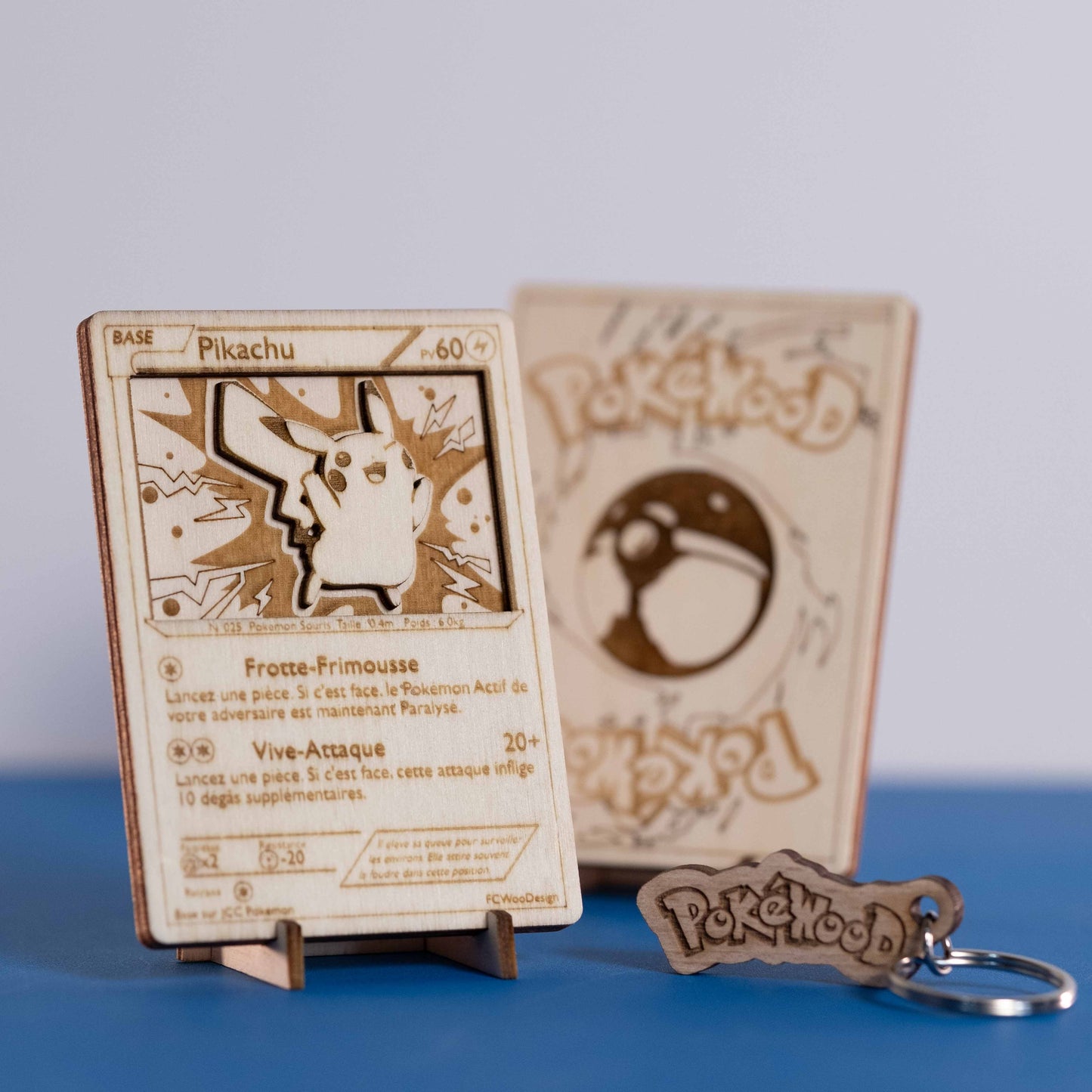 Carte PokéWooD en bois effet 3D