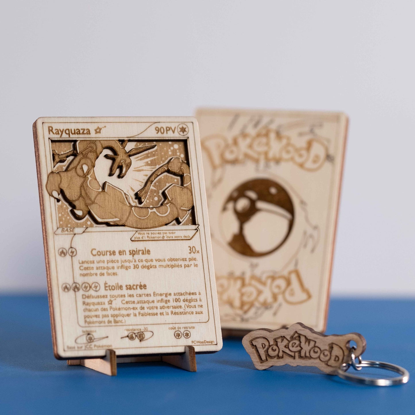 Carte PokéWooD en bois effet 3D
