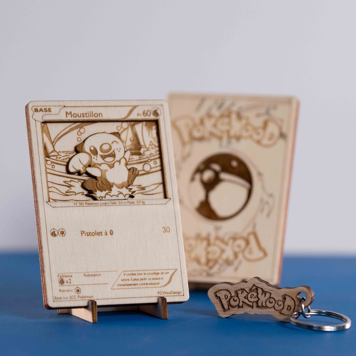 Carte PokéWooD en bois effet 3D