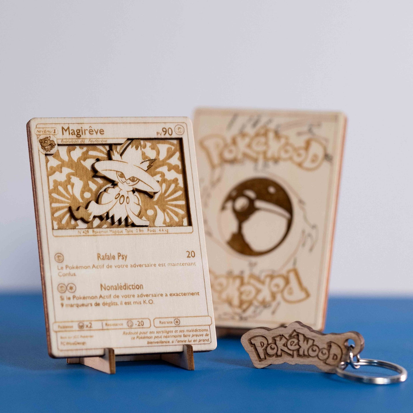 Carte PokéWooD en bois effet 3D