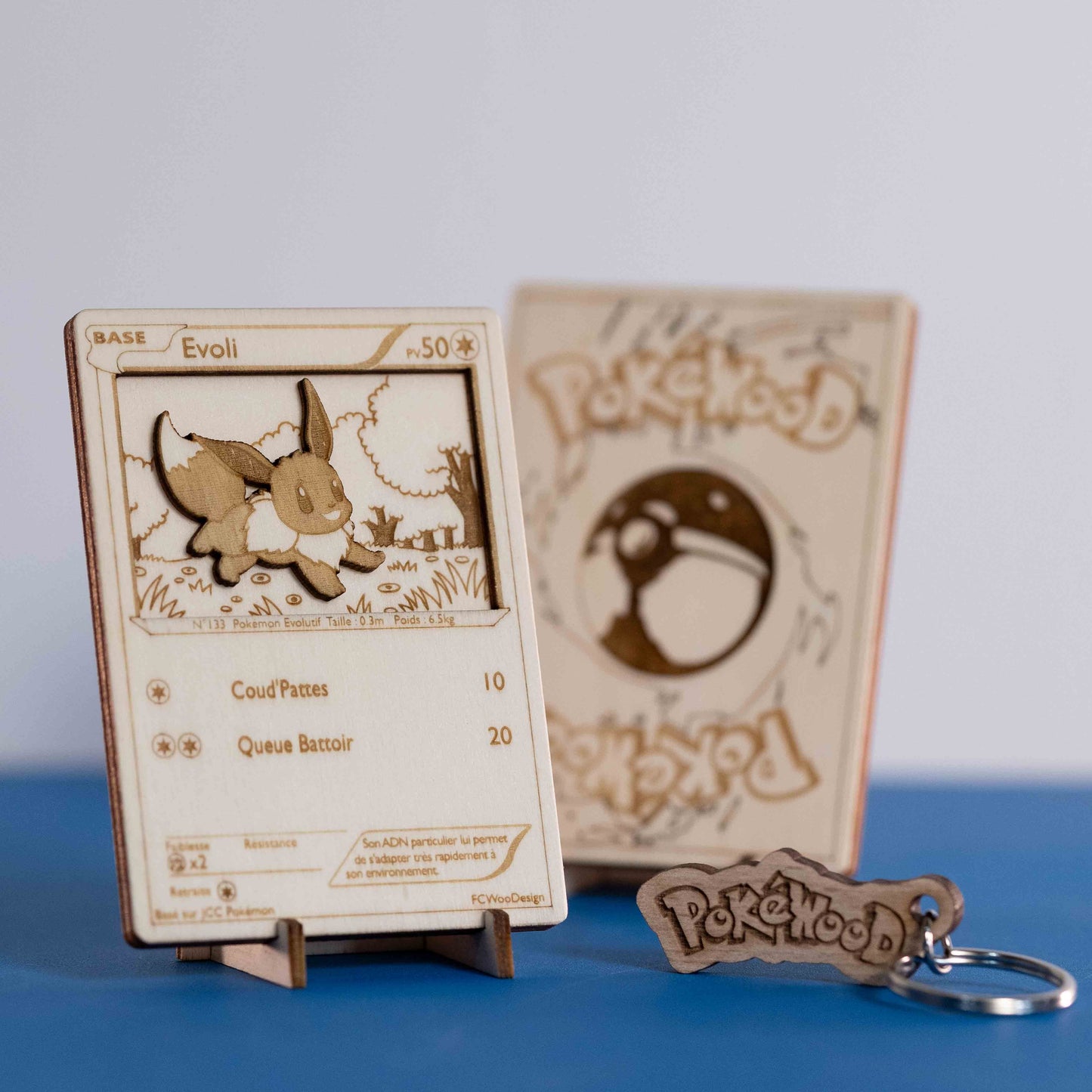 Carte PokéWooD en bois effet 3D
