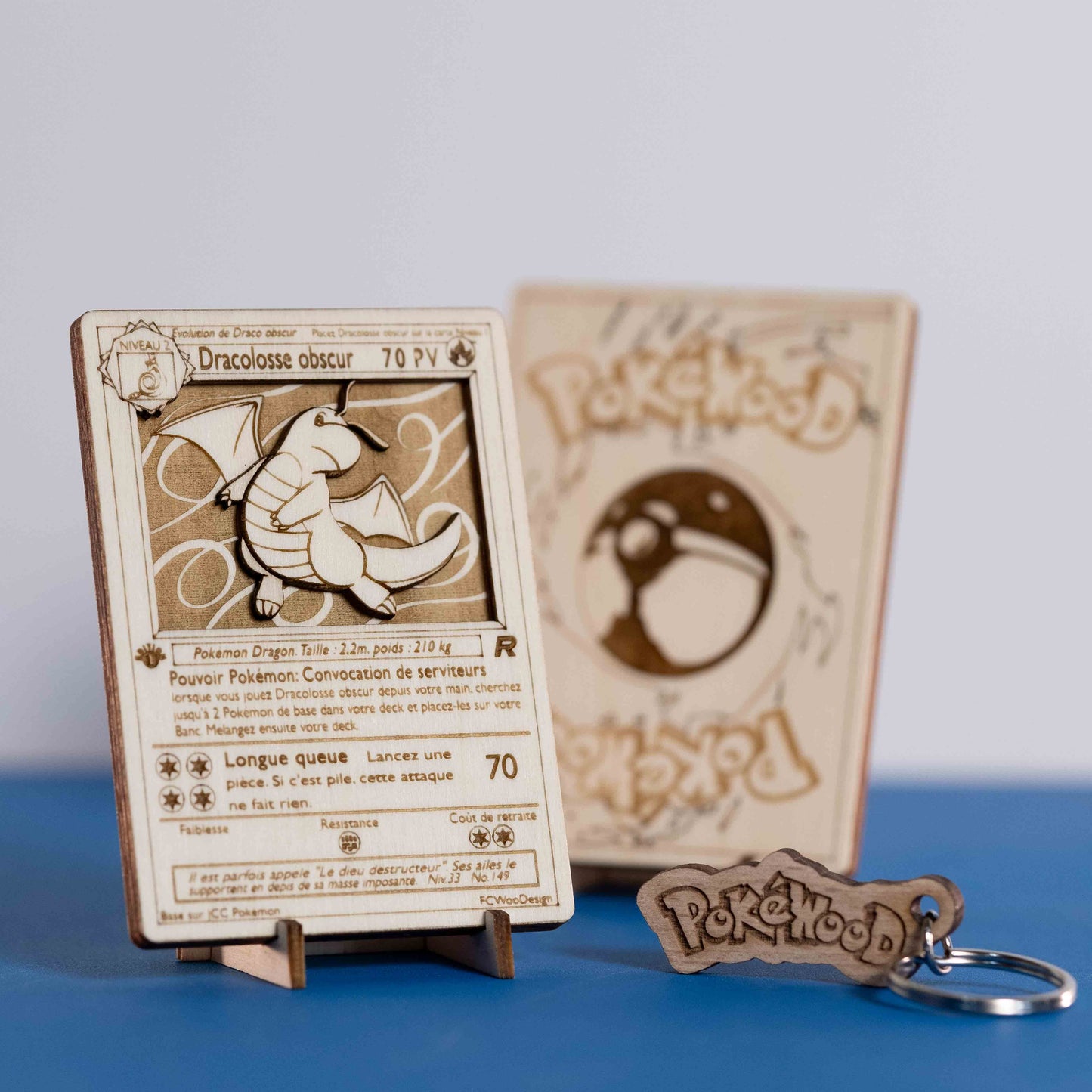 Carte PokéWooD en bois effet 3D