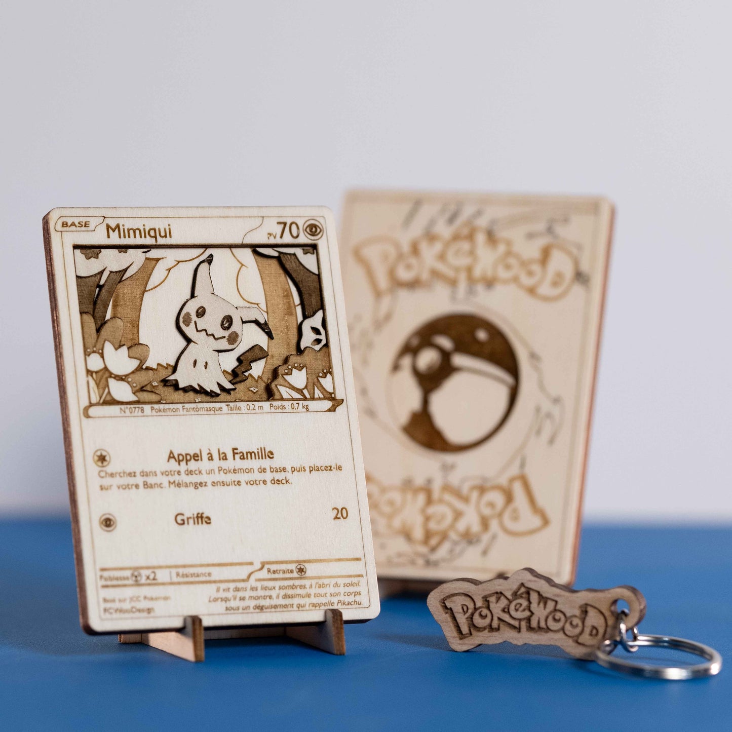 Carte PokéWooD en bois effet 3D
