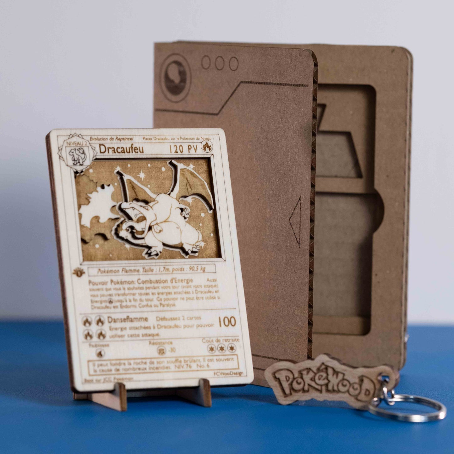 Carte PokéWooD en bois effet 3D