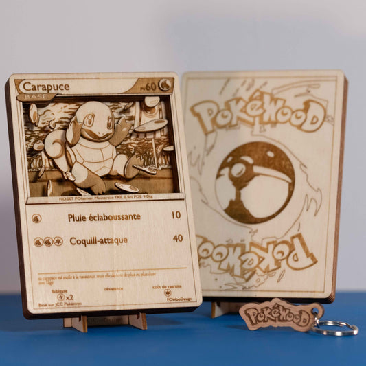 Carte PokéWooD en bois effet 3D Taille M