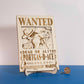 Affiches 3D en bois WANTED inspirées de One Piece