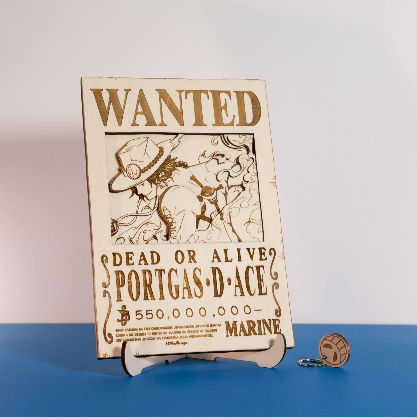 Affiches 3D en bois WANTED inspirées de One Piece