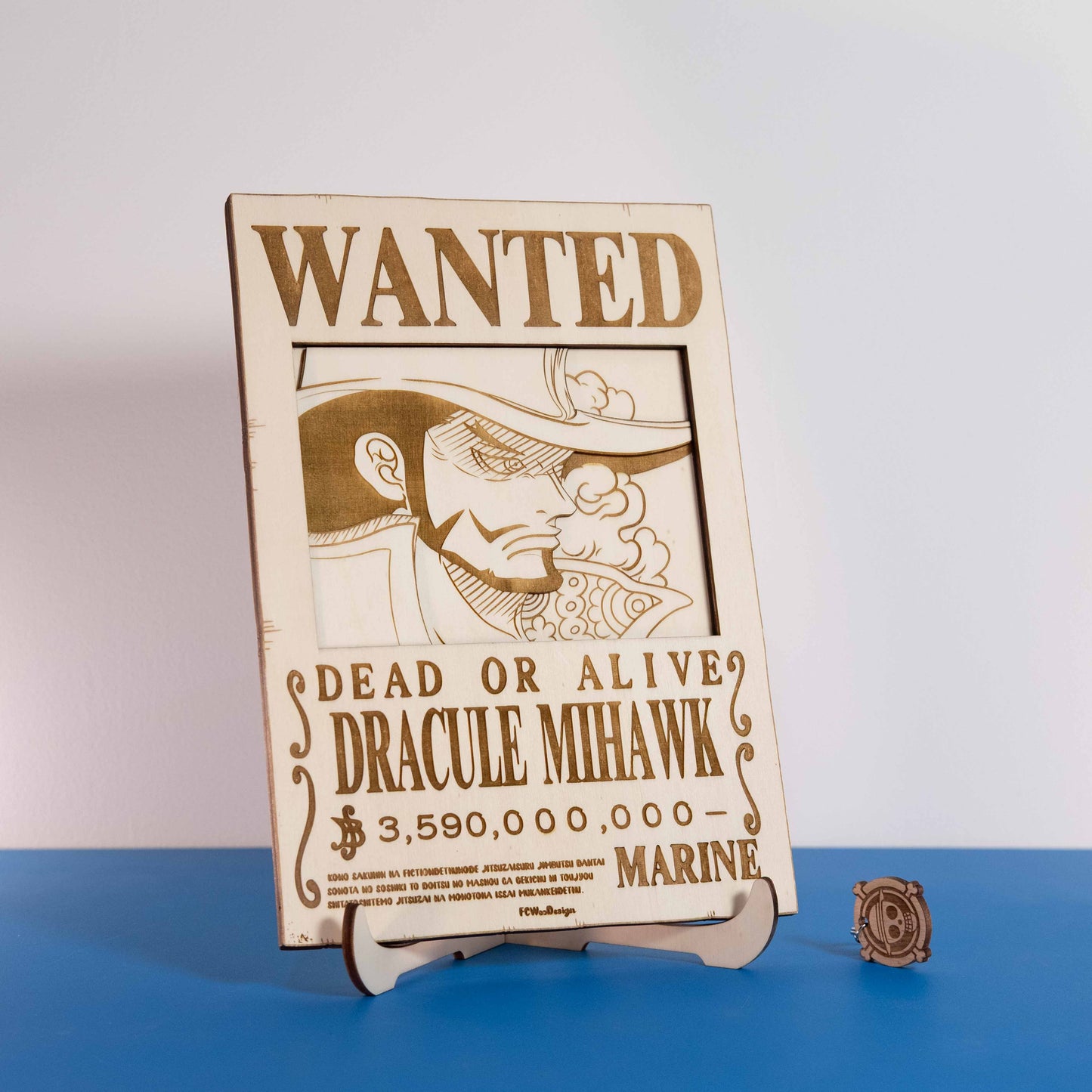 Affiches 3D en bois WANTED inspirées de One Piece