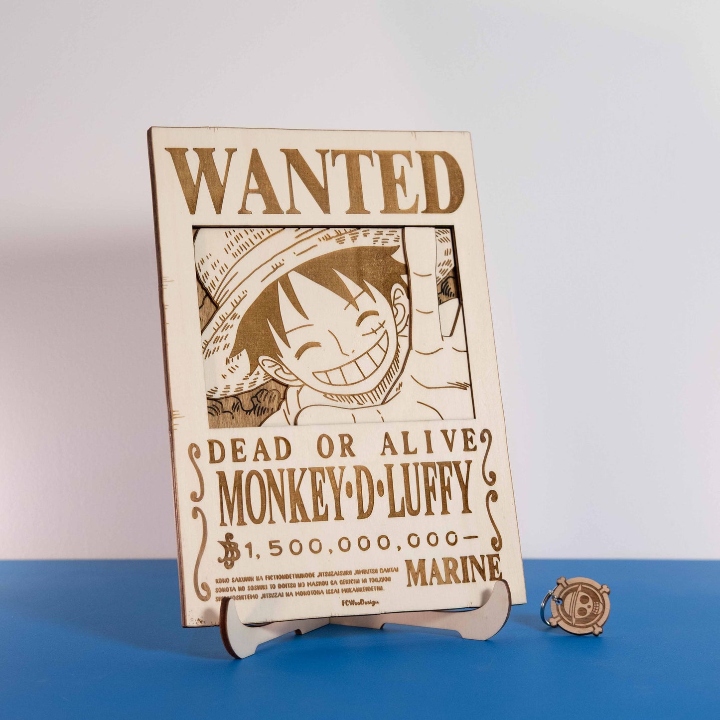 Affiches 3D en bois WANTED inspirées de One Piece
