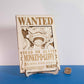 Affiches 3D en bois WANTED inspirées de One Piece