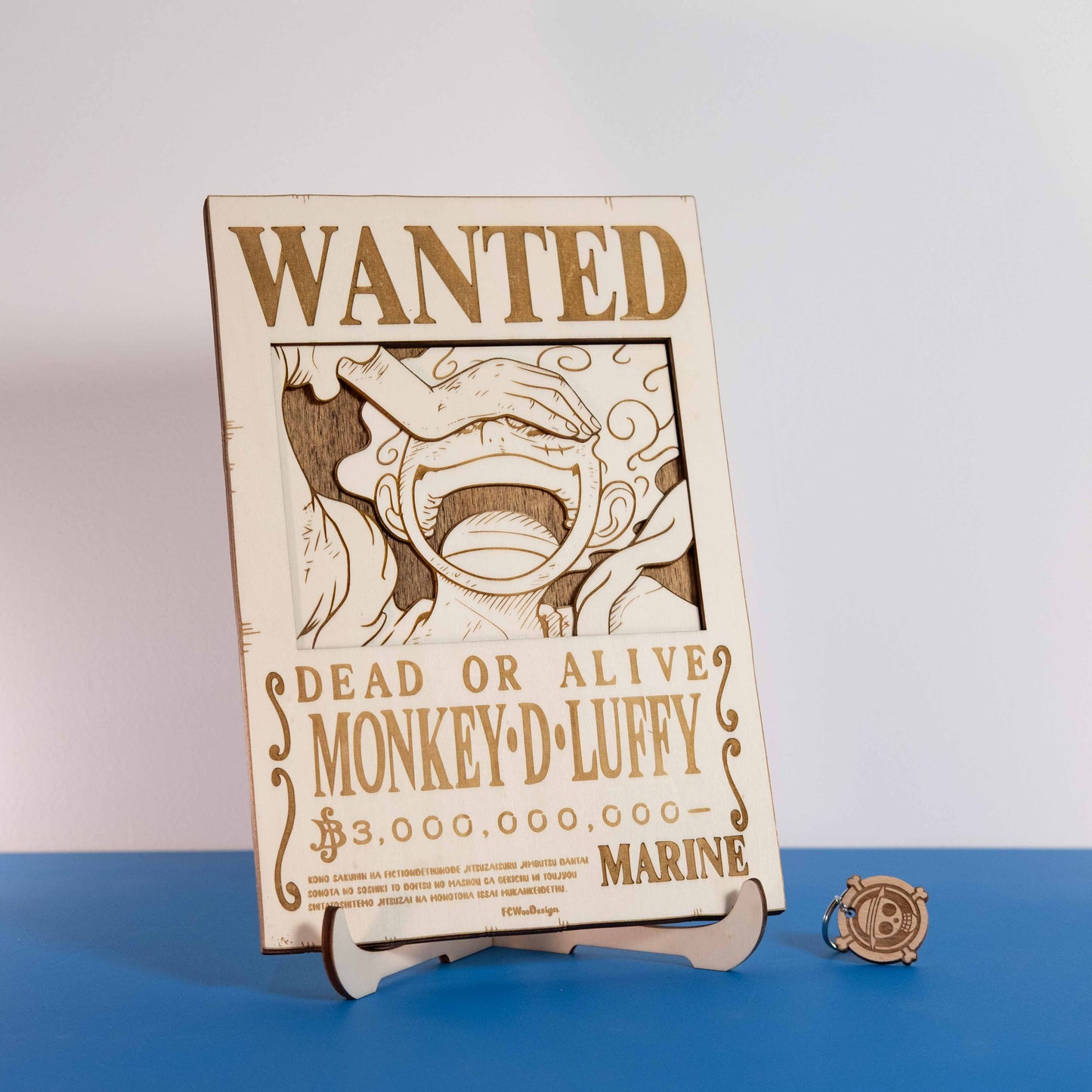 Affiches 3D en bois WANTED inspirées de One Piece